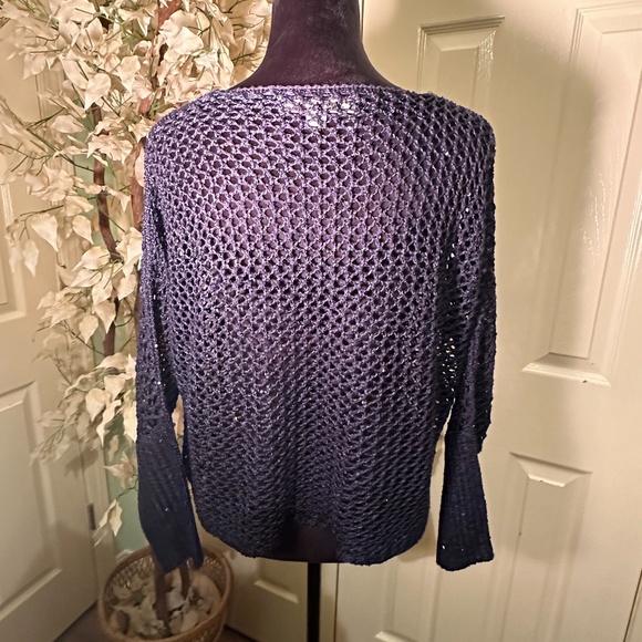 Boston Proper Blue Sequin Tunic Sweater Mesh Cover Size XXS/XS - Picture 13 of 14